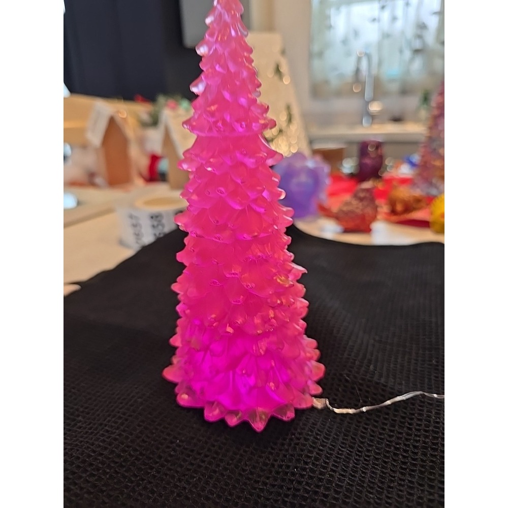 Handmade Resin‎ Pink Light Up Tree Decoration Gift  657 - Picture 5 of 8